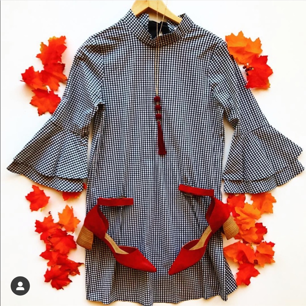 Black & white checkered dress